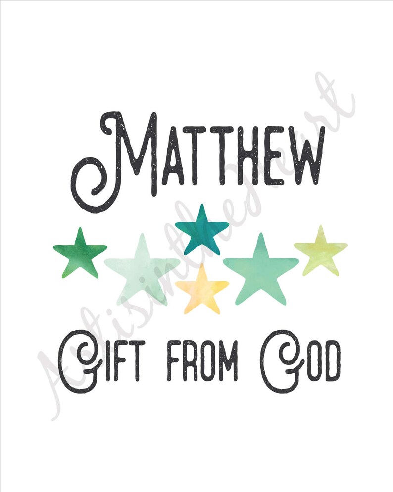 Customized Name and Meaning Print. Personalized Print for Boy. Etsy