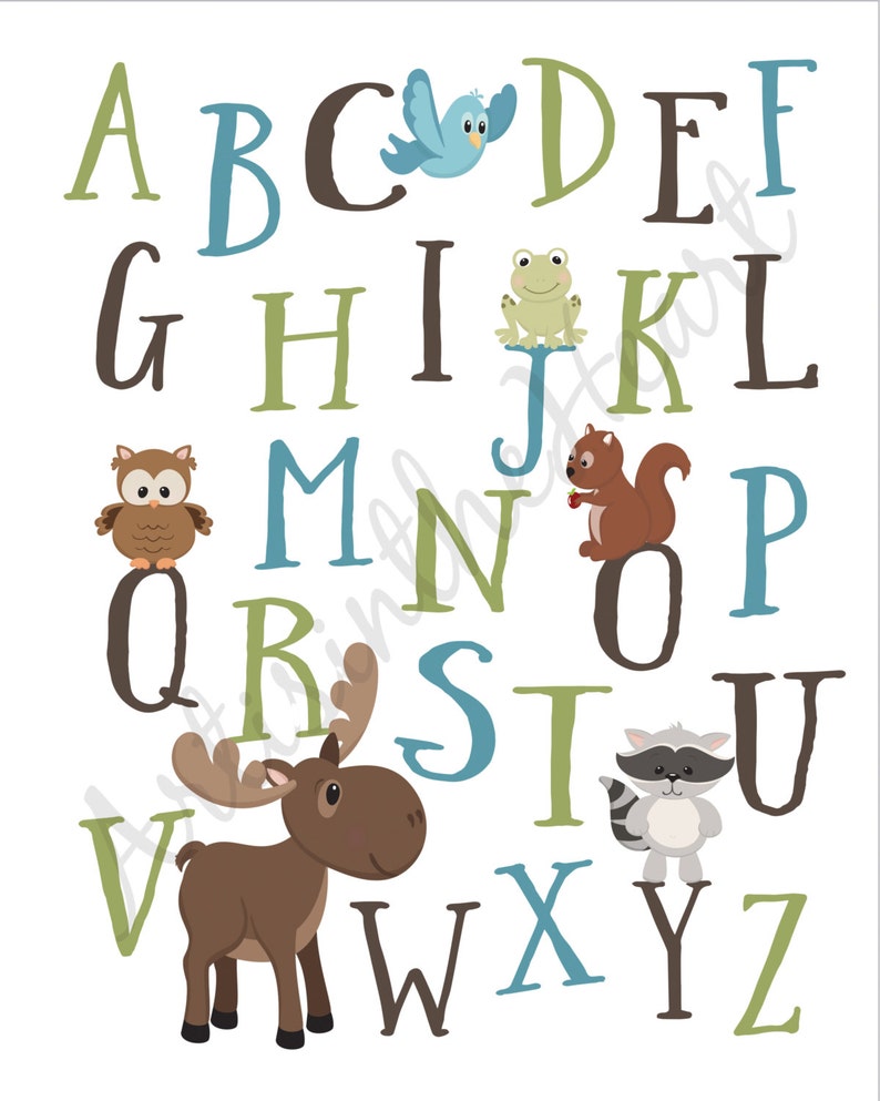 Woodland Animals Nursery Print All Things Bright and Etsy