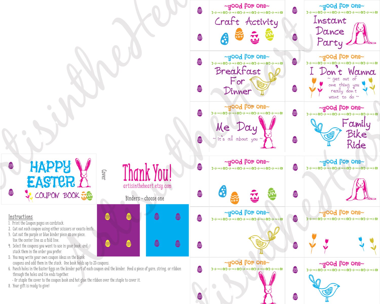 Easter Coupon Book for Kids, Easter Basket Filler, Easter Basket Gift