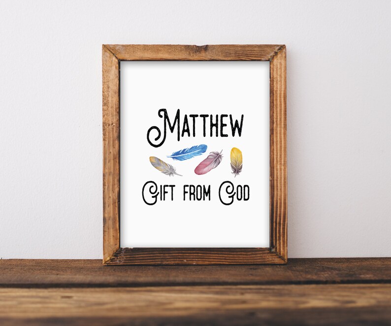 Customized Name and Meaning Print. Personalized Print for Boy. Etsy