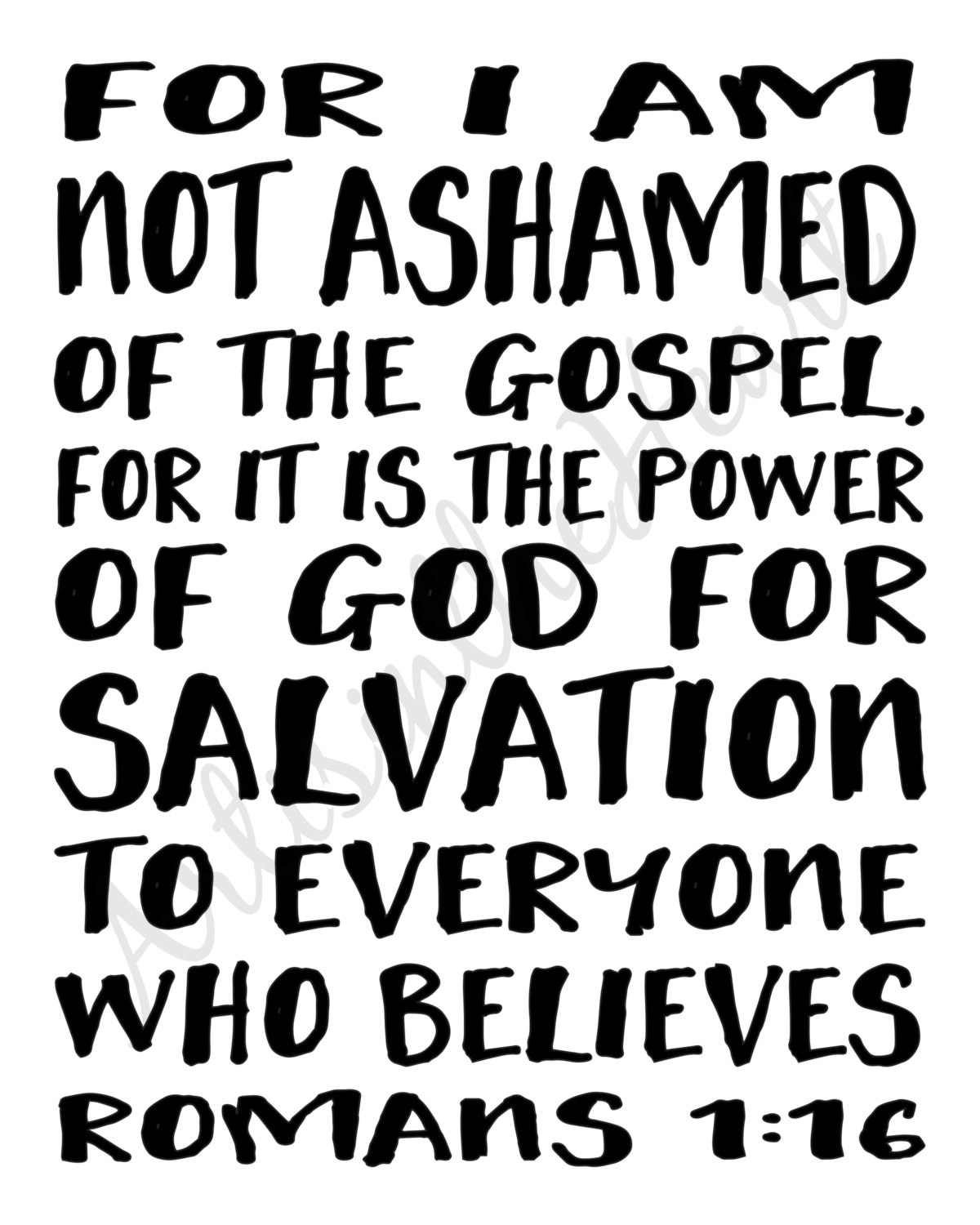 For i am not ashamed of the gospel print bible verse art etsy