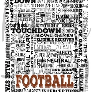 Football Print, Instant Download Printable. PDF JPG Diy Digital Wall ...