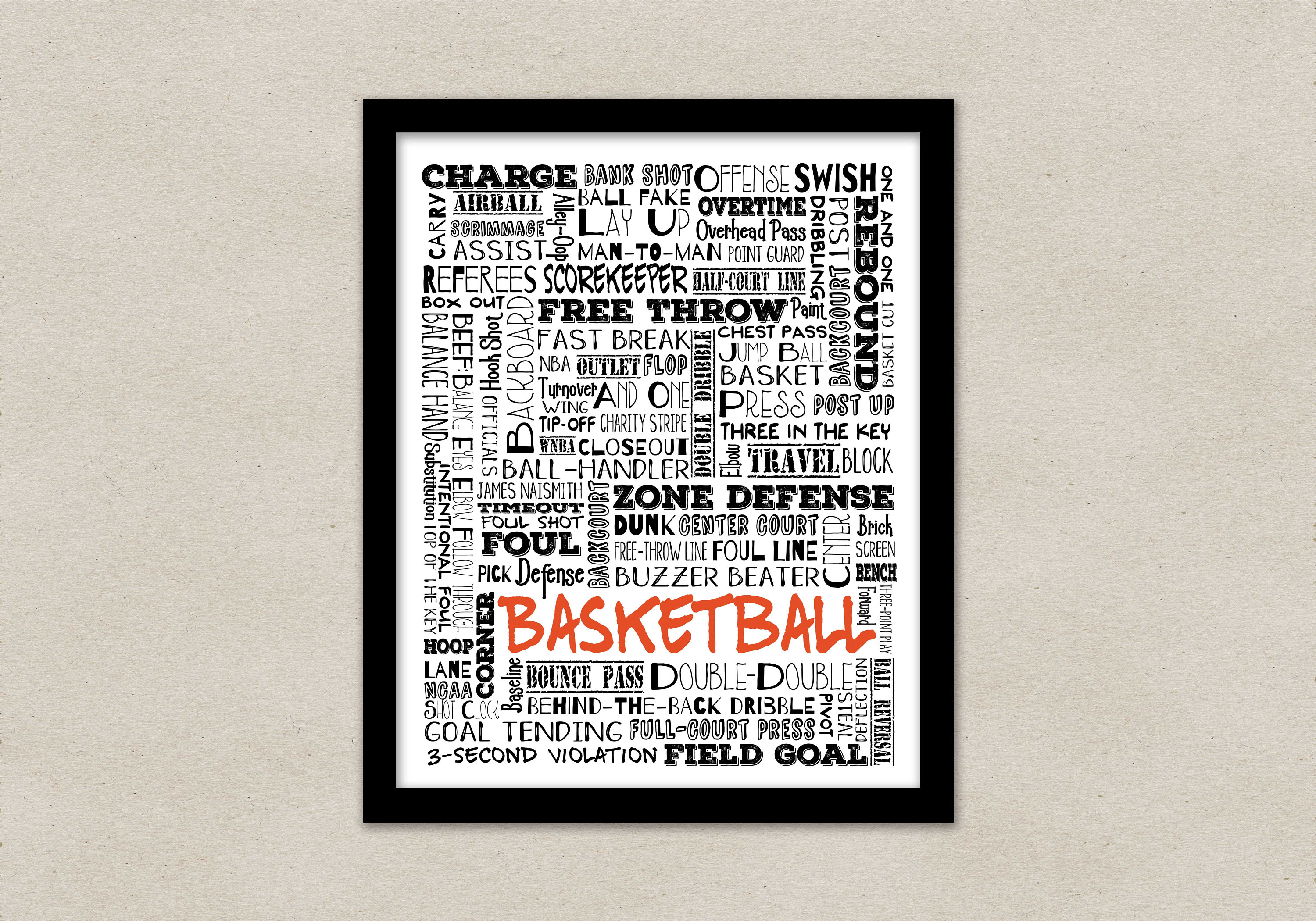 Basketball Print Instant Download Printable PDF Diy Digital Wall Art ...