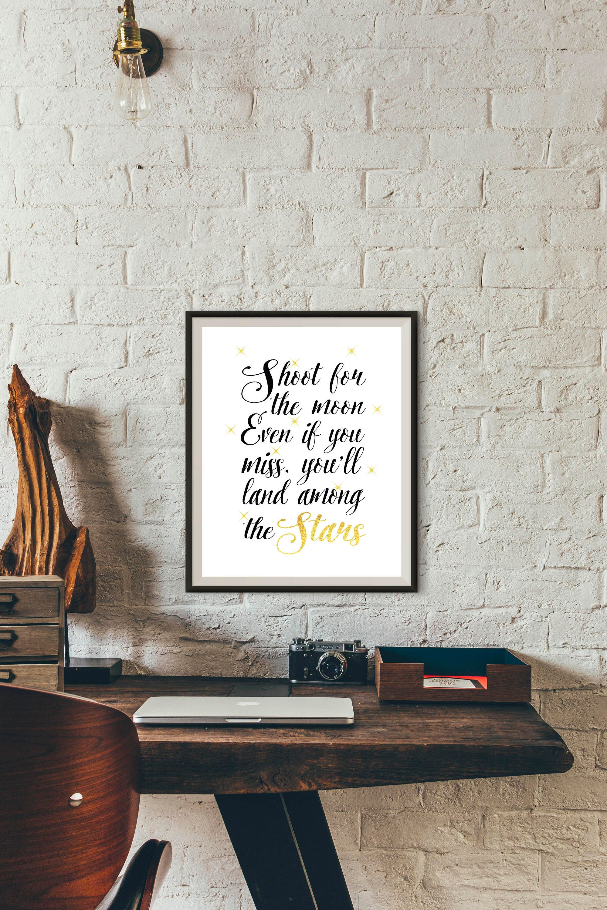 Shoot for the Moon Land Among the Stars print. Printable | Etsy
