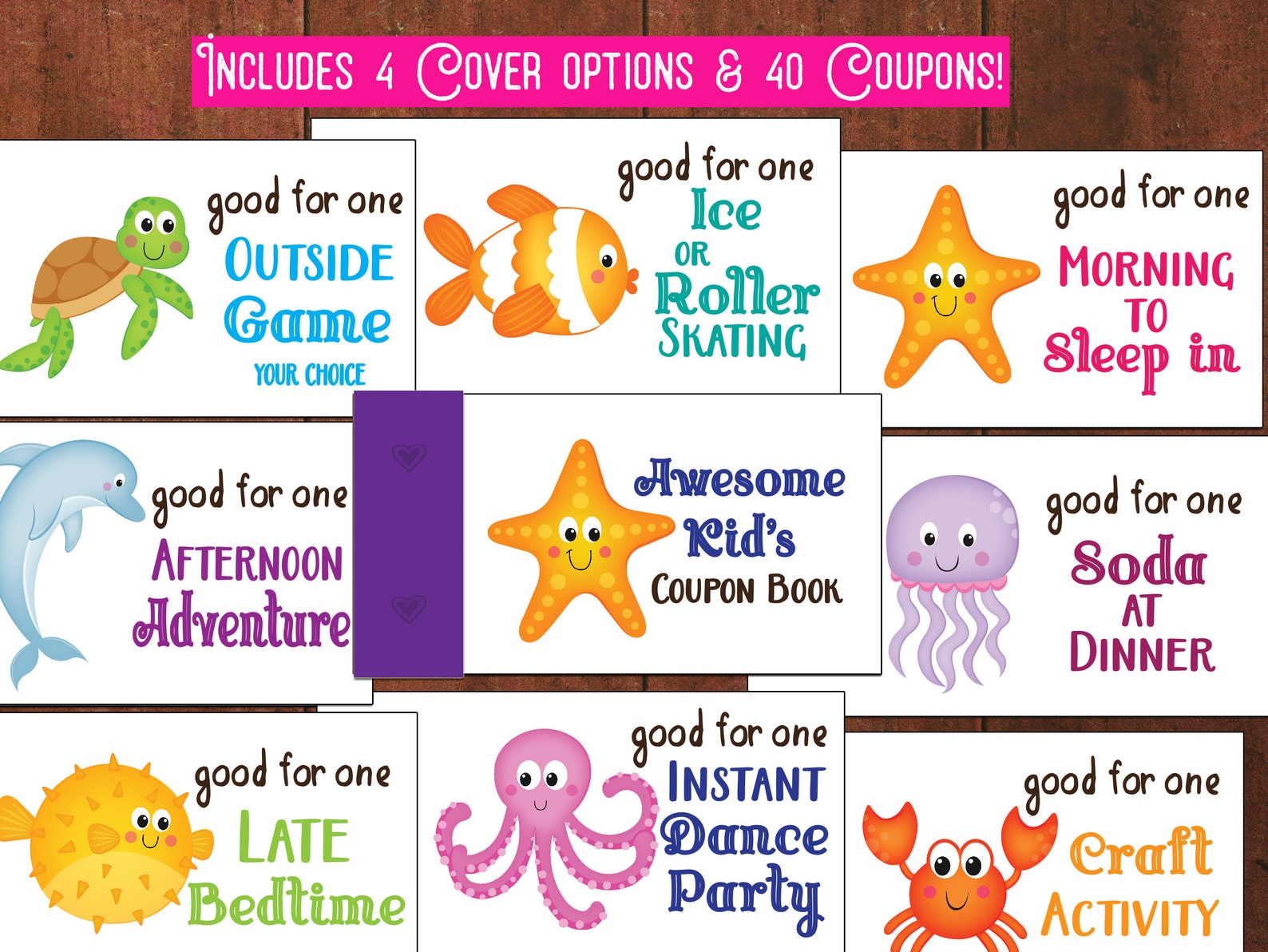 Kids Coupon Book Birthday Printable Instant Download DIY Behavior ...