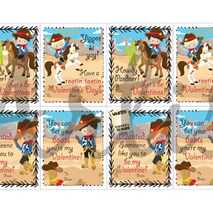 Kids Valentine Cards for School Horse Cowboy Cowgirl Valentines. School ...