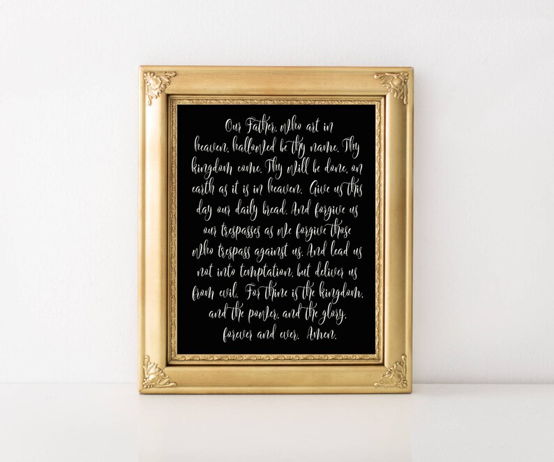 lords prayer print our father who art in heaven etsy