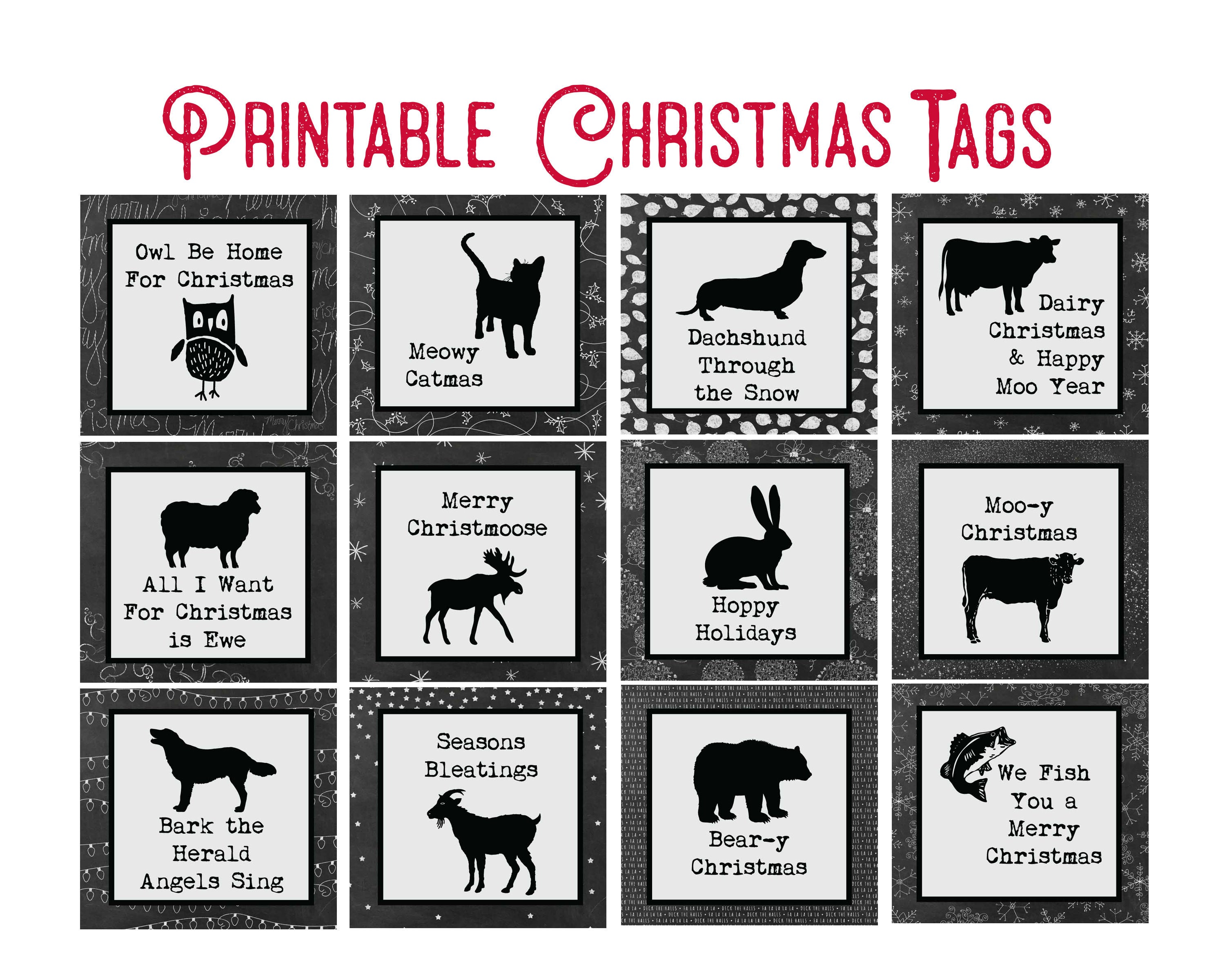 Christmas Tags Printable Funny Christmas Gift Tags. White - Etsy