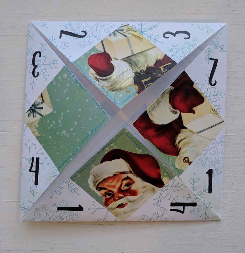 Kids Christmas Jokes Teller Fortune Teller Cootie Catcher DIY Etsy