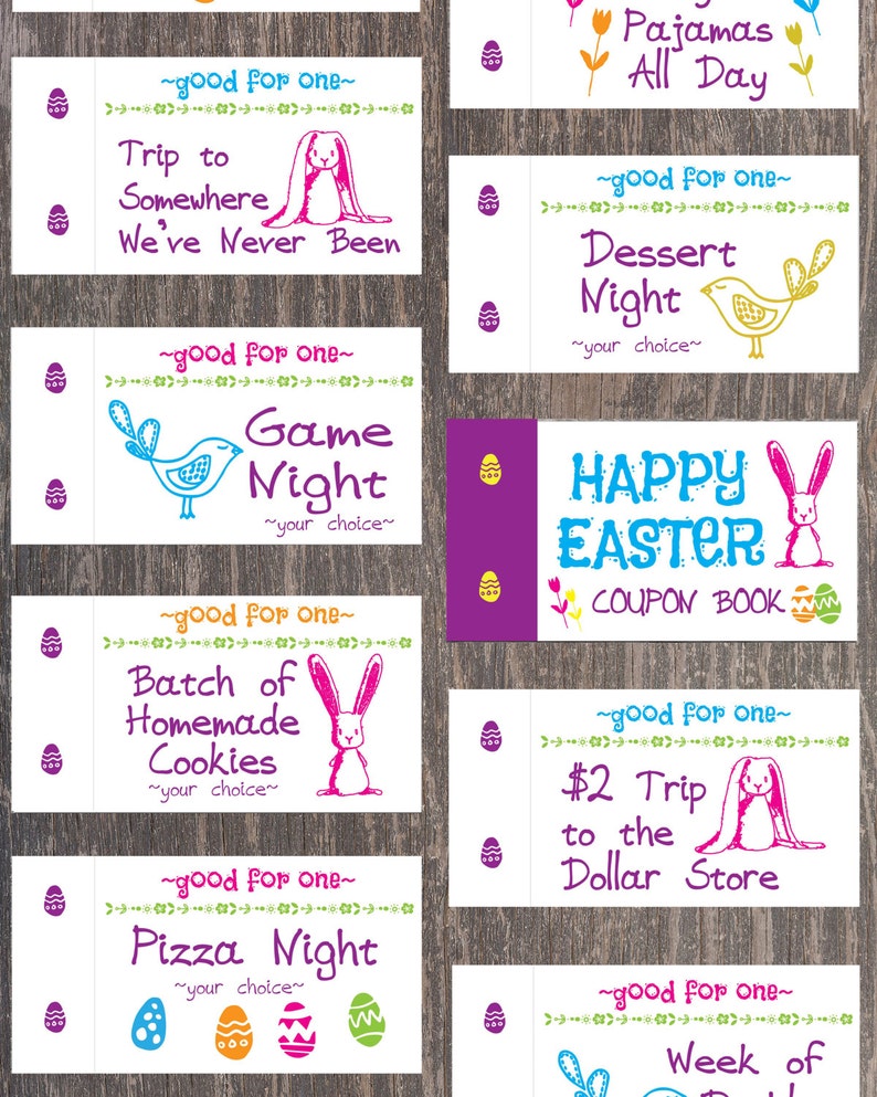 Easter Coupon Book for Kids, Easter Basket Filler, Easter Basket Gift