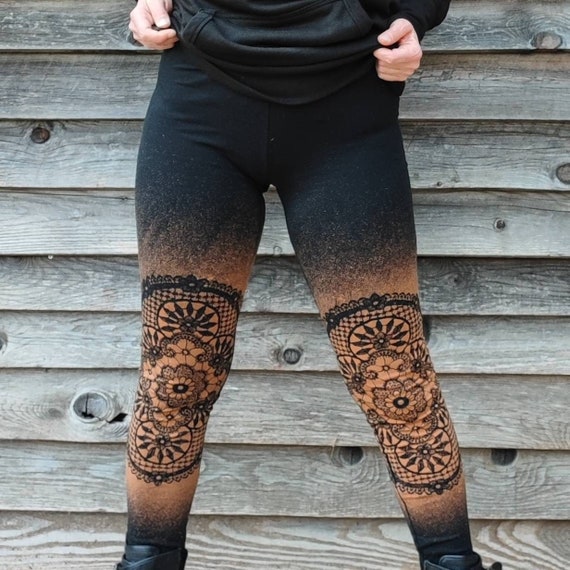 Discolored Sexy Leggings With Lace Pattern Crochet Doily, Rock Style Footless  Tights, Gypsy, Bohemian, Witchy, Festival, Alternative Fashion -  Canada