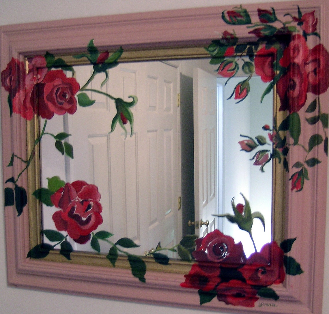 Rose Mirror Etsy