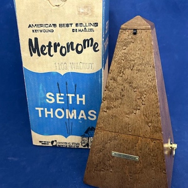 Fully Serviced Vintage Seth Thomas Wooden Wind-Up Metronome IOB – Pristine Condition (B107)