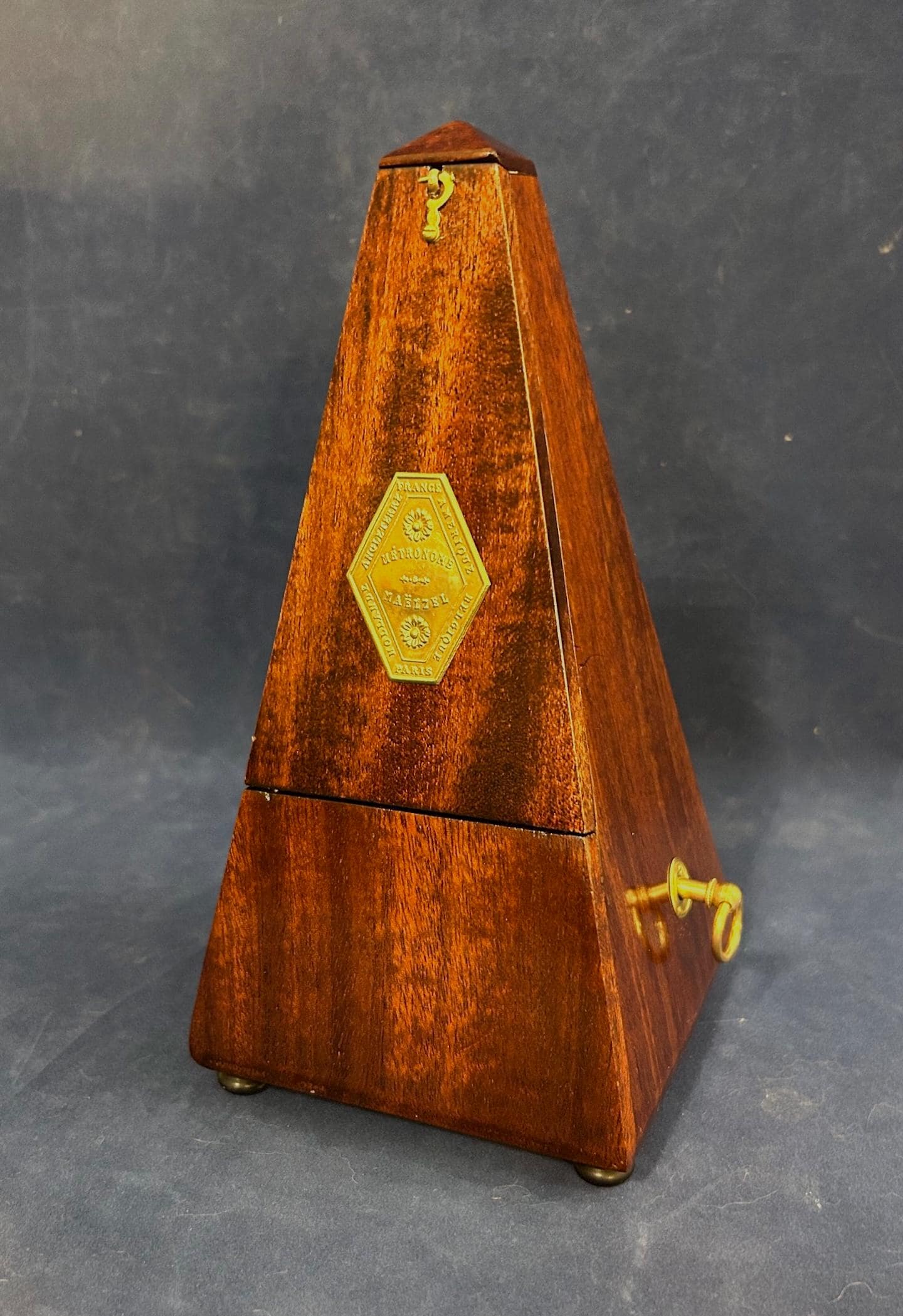 Fully Serviced Vintage (1918) French Paquet Walnut Wood Metronome -…