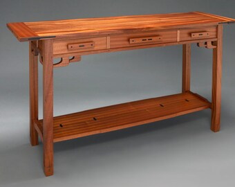 Three Drawer Greene And Greene Hall Entry Table (Sold)