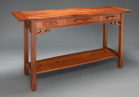 Three Drawer Greene And Greene Hall Entry Table Etsy