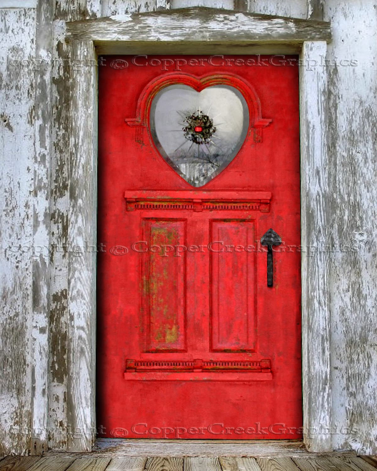 Digital Grunge Red Heart Door Background Download From the - Etsy