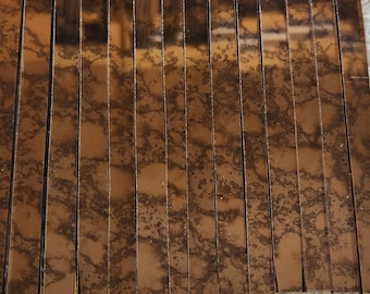 Copper Victorian Antique:  Free Shipping, Stained Glass Mirror Strips, Mosaic Supply, 1/2 Pound, (B12-cv1)