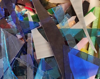 Five Pounds Glass Scrap: Free Shipping, Mosaic Supply, Stained Glass, (nis)