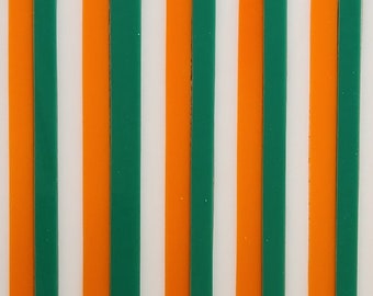 Opale verte/blanche/orange : bandes de vitrail, fourniture de mosaïque, une livre, (B14-iri)