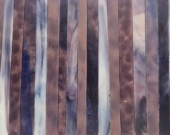 Purple Mountains:  Stained Glass Mixed Strips, Mosaic Supply, One Pound, (B12-pm)