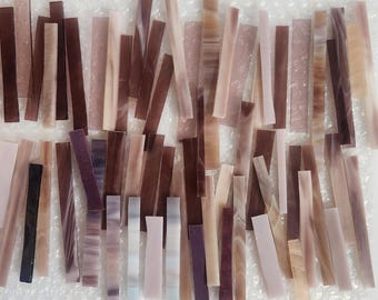 Purple Mountains:  Stained Glass Mixed Short Strips, Mosaic Supply, One Pound, (B40-ps)