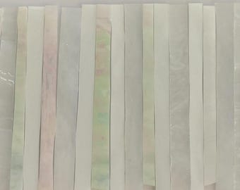 White Mix:  Stained Glass Strips, Mosaic Supplies, One Pound, (B13-wht)
