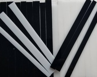 Black and White Opal:  Stained Glass Strips, Mosaic Supply, One Pound, (B2-bwo)