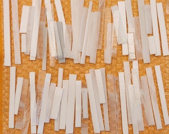White Mix:  Stained Glass Short Strips, Mosaic Supply, One Pound, (B25-wms)