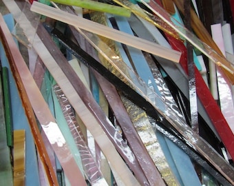 Mixed Glass Strips: Stained Glass & Mosaic Supply 1 Lb.