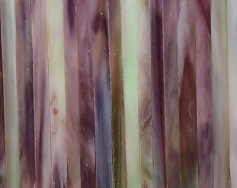 Purple / Green / White:  Stained Glass Strips, Mosaic Supply, One Pound, (B7-pgw)