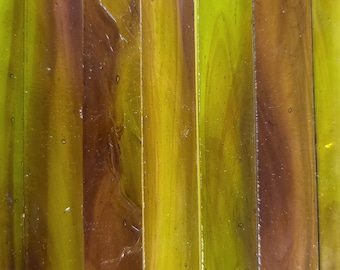 Purple / Green Translucent:  Free Shipping, Stained Glass Strips, Mosaic Supply, Half Pound, (B6-pgt)