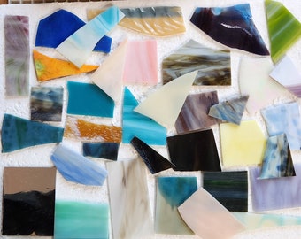 OPAL Mix:  Free Shipping, Stained Glass, Mosaic Supply, 1-1/2 Pounds, (B23-opal)