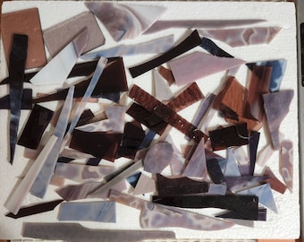 Purple Mix:  Free Shipping, Small/Medium Stained Glass Pieces / Scrap, Mosaic Supply, 1-1/2 pounds, (B31-psm)