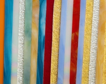 Hot Mixed 2:  Stained Glass Strips, Mosaic Supply, One Pound, (B40-hm2)