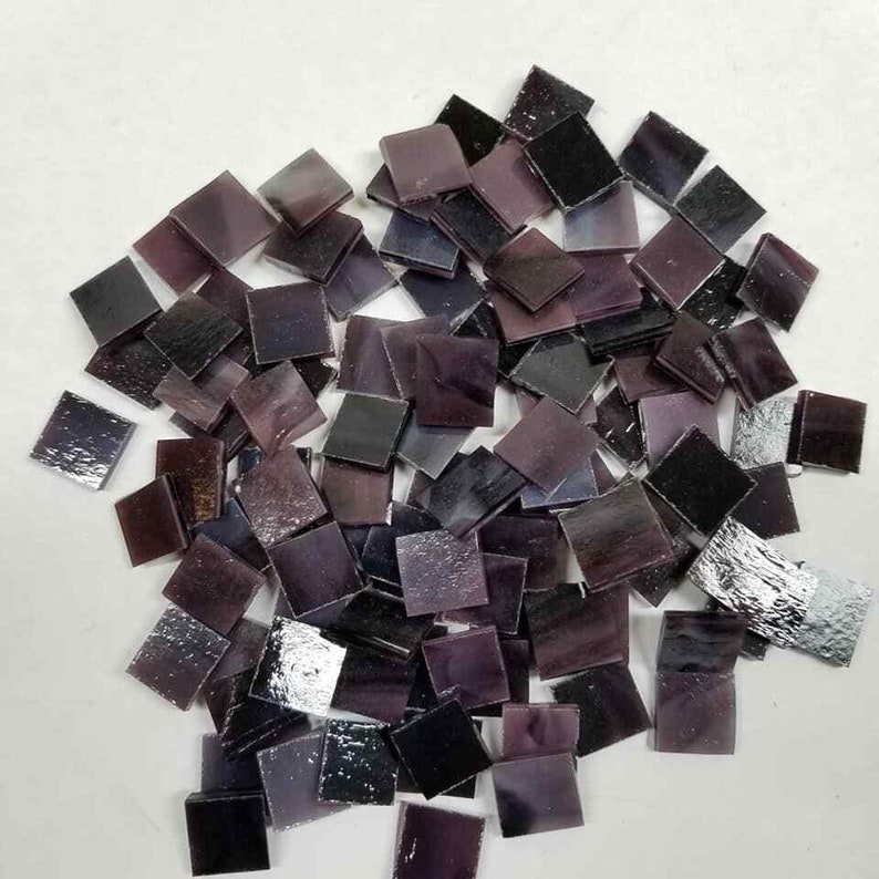 Purple Kokomo Hand Cut Glass Tile For Mosaic Or Craft Projects 100 Count Extra