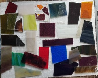 Translucent / Cathedral:  Stained Glass Strips, Mosaic Supply, 1-1/2 Pounds, (B29-tcs)