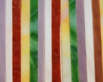 Hot Opal Mix:  Stained Glass Strips, Mosaic Supply, One Pound,   (B15-ho)