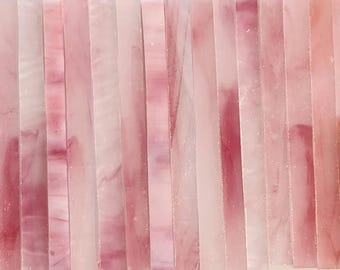 Pink Mix: Stained Glass Strips, Mosaics Supplies, One Pound, (B14-pm8)