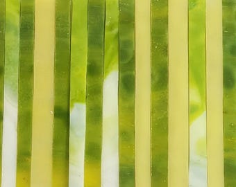 Green / Yellow: Stained Glass Strips, Mosaics Supplies, One Pound, (B43-gy)