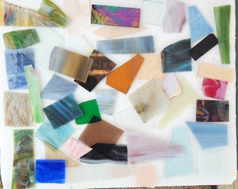 Mixed Glass Pieces:  Free Shipping, Stained Glass, Mosaic Supply, 1-1/2 Pounds (B22-mpg)