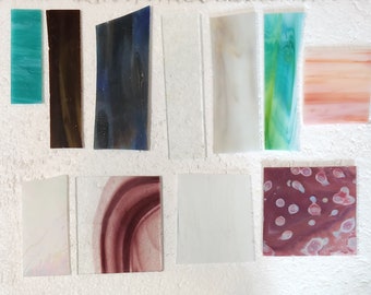Mixed Glass:  Free Shipping, Stained Glass, Mosaic Supply, One Pound, (B35-mp)