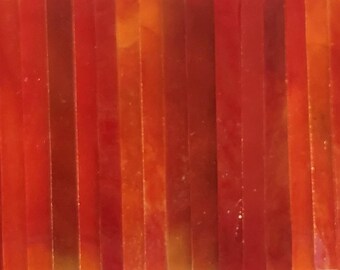 Red Orange: Stained Glass Strips, Mosaics Supplies, One Pound,(B4-ro)