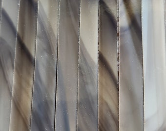 Gray / Blue Opal:  Stained Glass Strips, Mosaic Supply, One Pound, (B2-gbo)