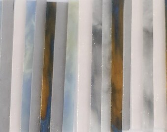 Stormy Sky:  Stained Glass Strips, Mosaic Supply, One Pound, (B42-ss)