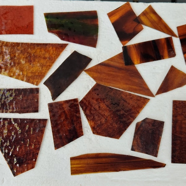 DARK AMBER Translucent Mix (B50-da) ONE Pound For Stained Glass / Mosaics / Art Glass Project