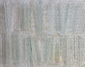 Clear:  Stained Glass Short Strip, Mosaic Supply, One Pound, (B35-cls)