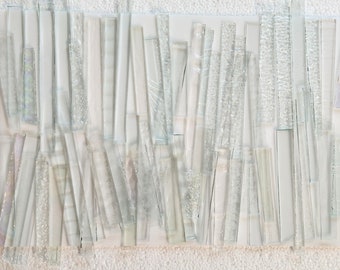 CLEAR:  Stained Glass Short Strip, Mosaic Supply, One Pound, (B35-cls)
