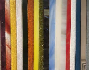 Mixed Strips:  Free Shipping, Stained Glass, Mosaic Supply, Half Pound (8.4oz), (B15-ms2)