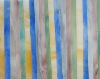 Opal Mix:  Stained Glass Short Strips, Mosaic Supply, One Pound, (B15-om)